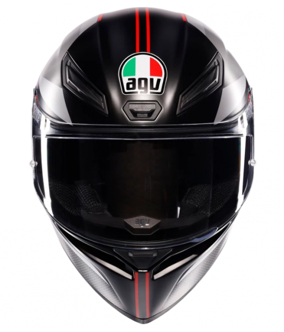 AGV K1 S LAP HELMET MATT BLACK/GREY/RED - FULL FULL MOTORCYCLE HELMET E2206
