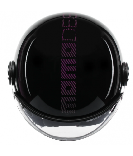 Casco de moto jet MOMO DESING FGTR CLASSIC Mono E2206 RAYAS NEGRO / FUCSIA