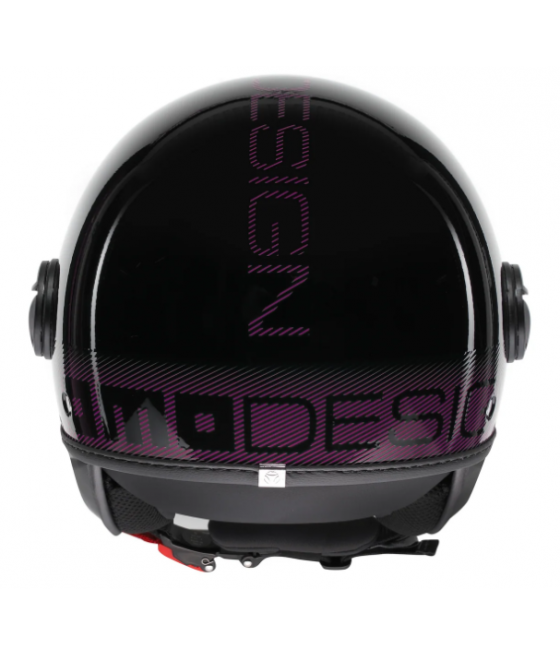 Casco de moto jet MOMO DESING FGTR CLASSIC Mono E2206 RAYAS NEGRO / FUCSIA