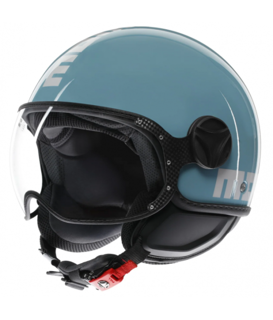Casco de moto jet MOMO DESING FGTR CLASSIC Mono E2206 CANDY SKY BLUE / BLANCO