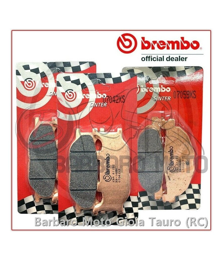 3 PAIRS OF ORIGINAL BREMBO SINTERED PADS FOR YAMAHA T-MAX 500 2004-2007