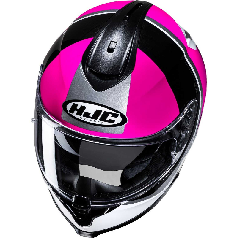 Casco integral para motocicleta HJC C70N ALIA MC8, color blanco y rosa