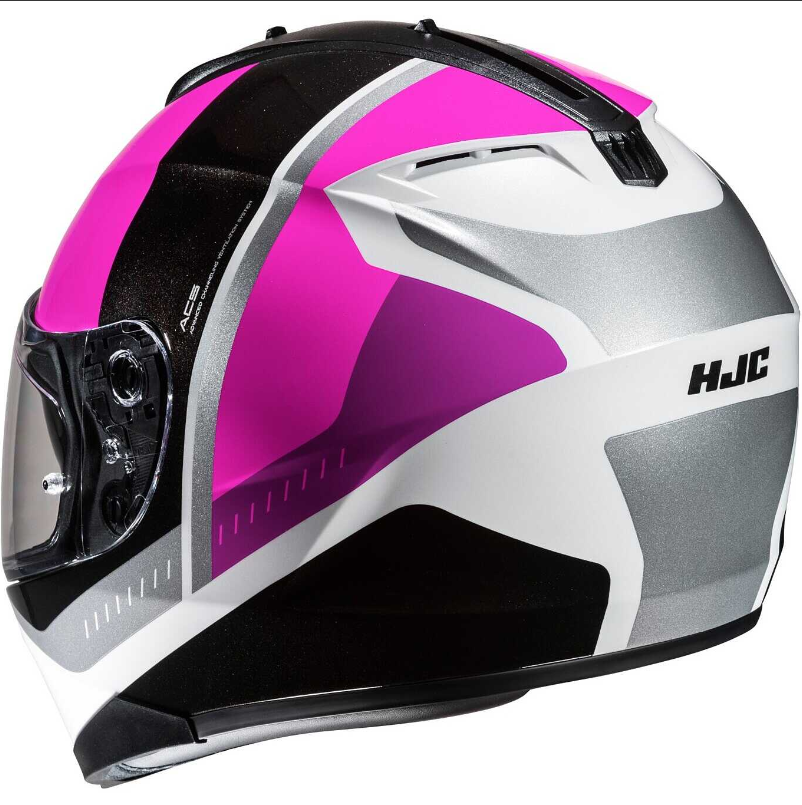 Casco integral para motocicleta HJC C70N ALIA MC8, color blanco y rosa