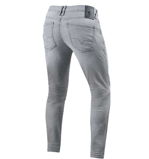 Revit PISTON 2 SK Light Grey Washed Motorcycle Jeans