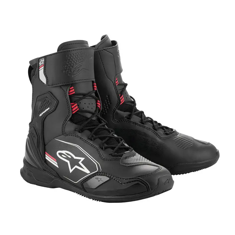 Zapatos de moto Alpinestars SUPERFASTER Negro Gris Rojo Brillante