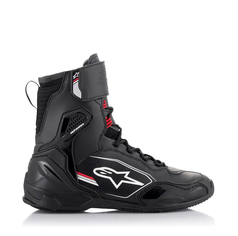 Zapatos de moto Alpinestars SUPERFASTER Negro Gris Rojo Brillante