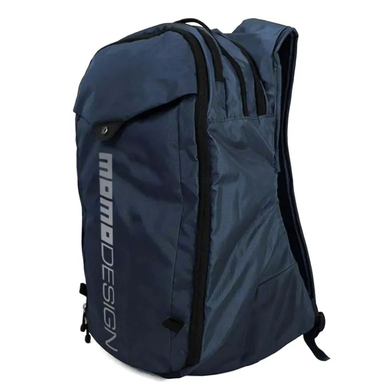 MF4654 - Zaino MOMO Design 25L Blu Porta Casco 4 Tasche + Porta PC Moto Scooter