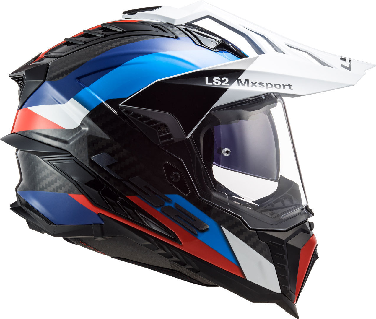 Casco Integrale Touring Carbonio Ls2 MX701 Explorer Frontier Nero Blu Lucido