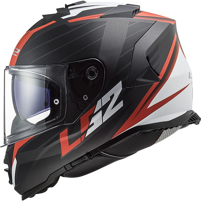 LS2 FF800 STORM Nerve Double Visor Full Face Motorcycle Helmet Matte Black/Red