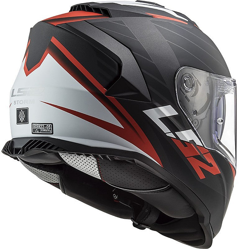 LS2 FF800 STORM Nerve Double Visor Full Face Motorcycle Helmet Matte Black/Red