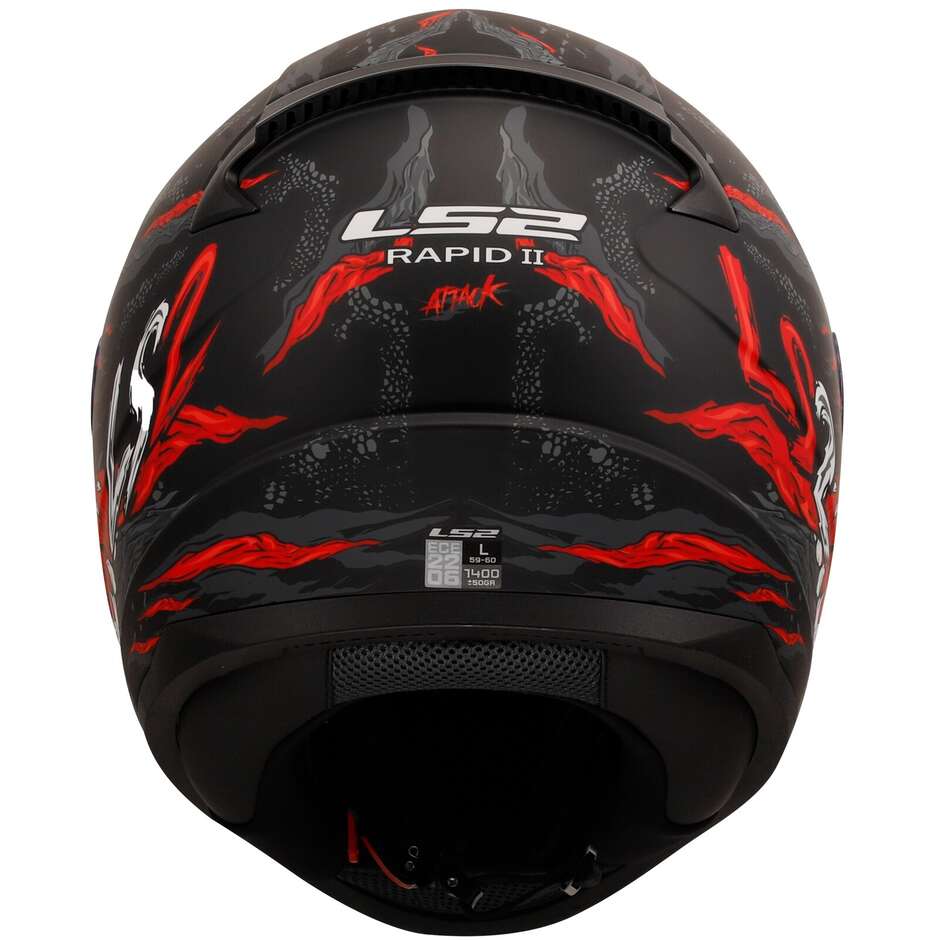 Casco Integrale Moto Ls2 FF353 RAPID 2 Kaiju Nero Opaco Rosso Bianco