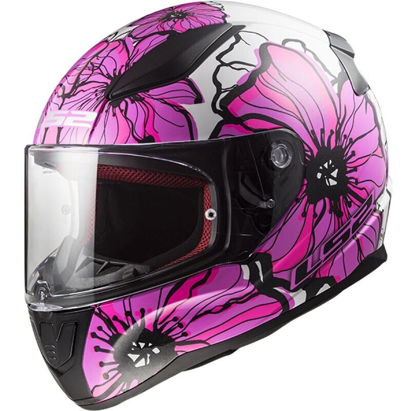 Full Face Motorcycle Helmet Ls2 FF353 RAPID 2 Poppies Pink