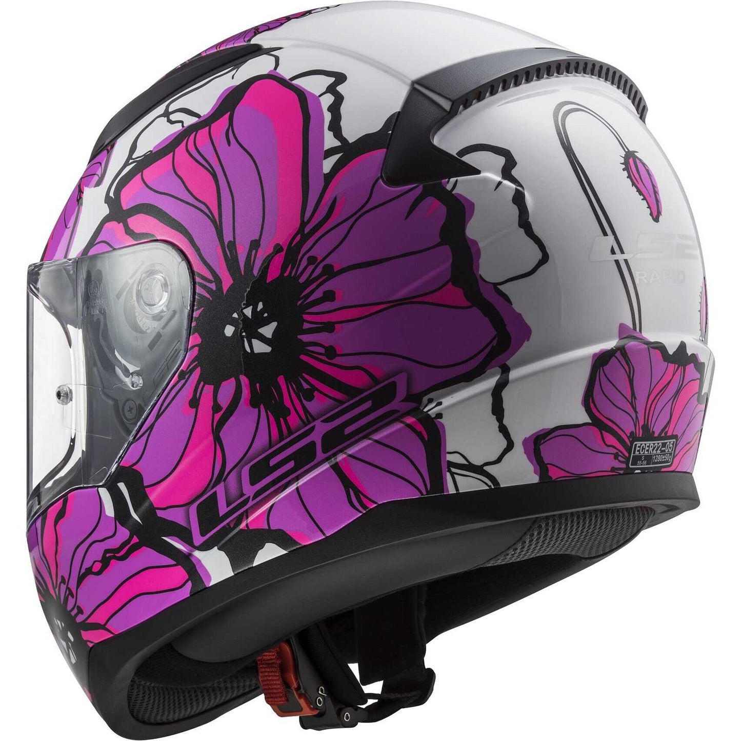 Full Face Motorcycle Helmet Ls2 FF353 RAPID 2 Poppies Pink