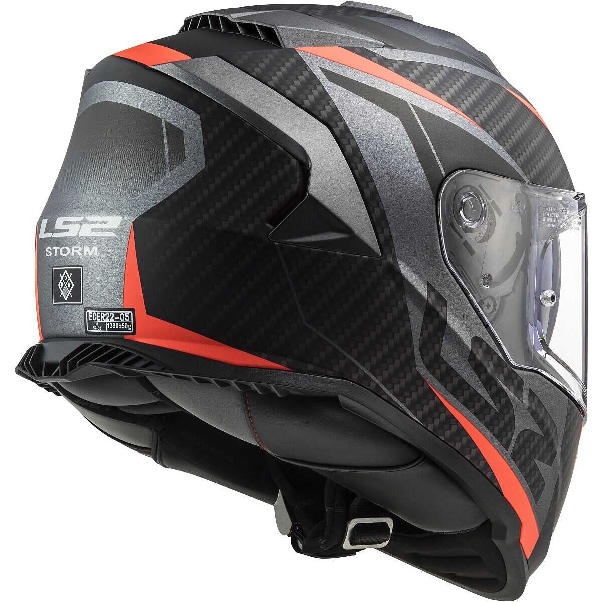 LS2 FF800 STORM RACER Full Face Motorcycle Helmet, Matte Titanium, Orange