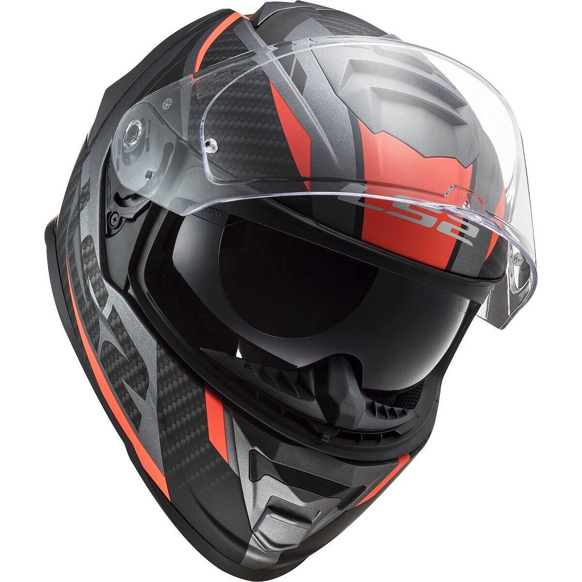 LS2 FF800 STORM RACER Full Face Motorcycle Helmet, Matte Titanium, Orange