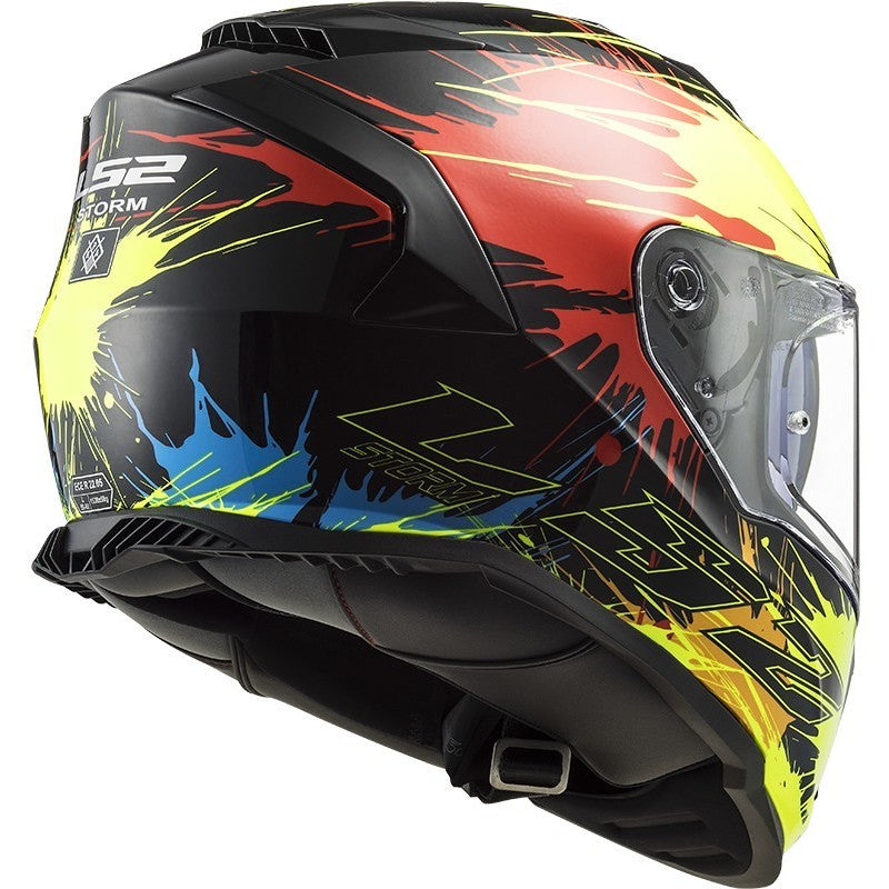 LS2 FF800 STORM Drop Full Face Motorcycle Helmet Black Yellow Red