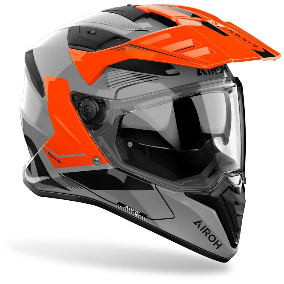 Casco Moto Adventure Airoh BANDIT TUNE Arancio Lucido