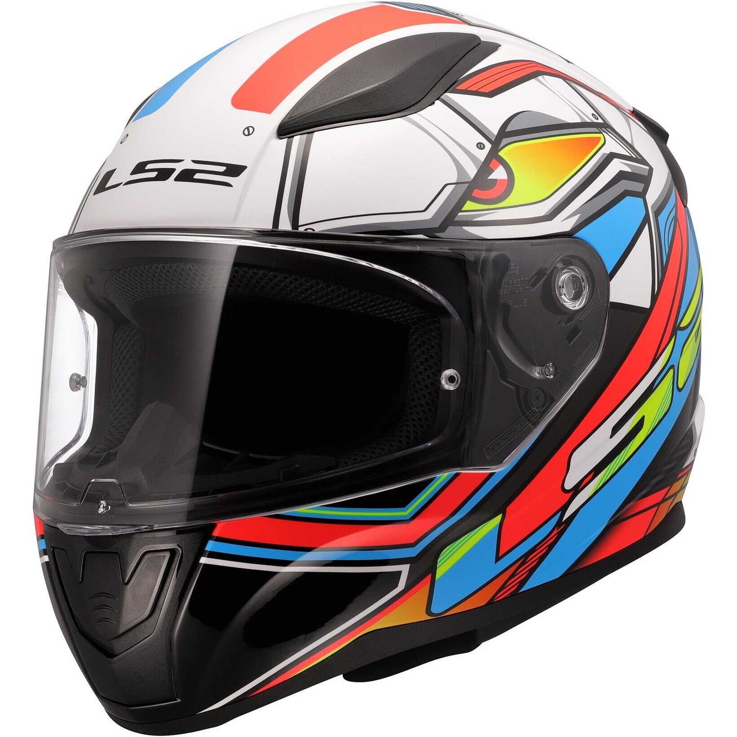 Casco integral de motocicleta LS2 FF353 RAPID 2 XDRON, blanco, naranja neón