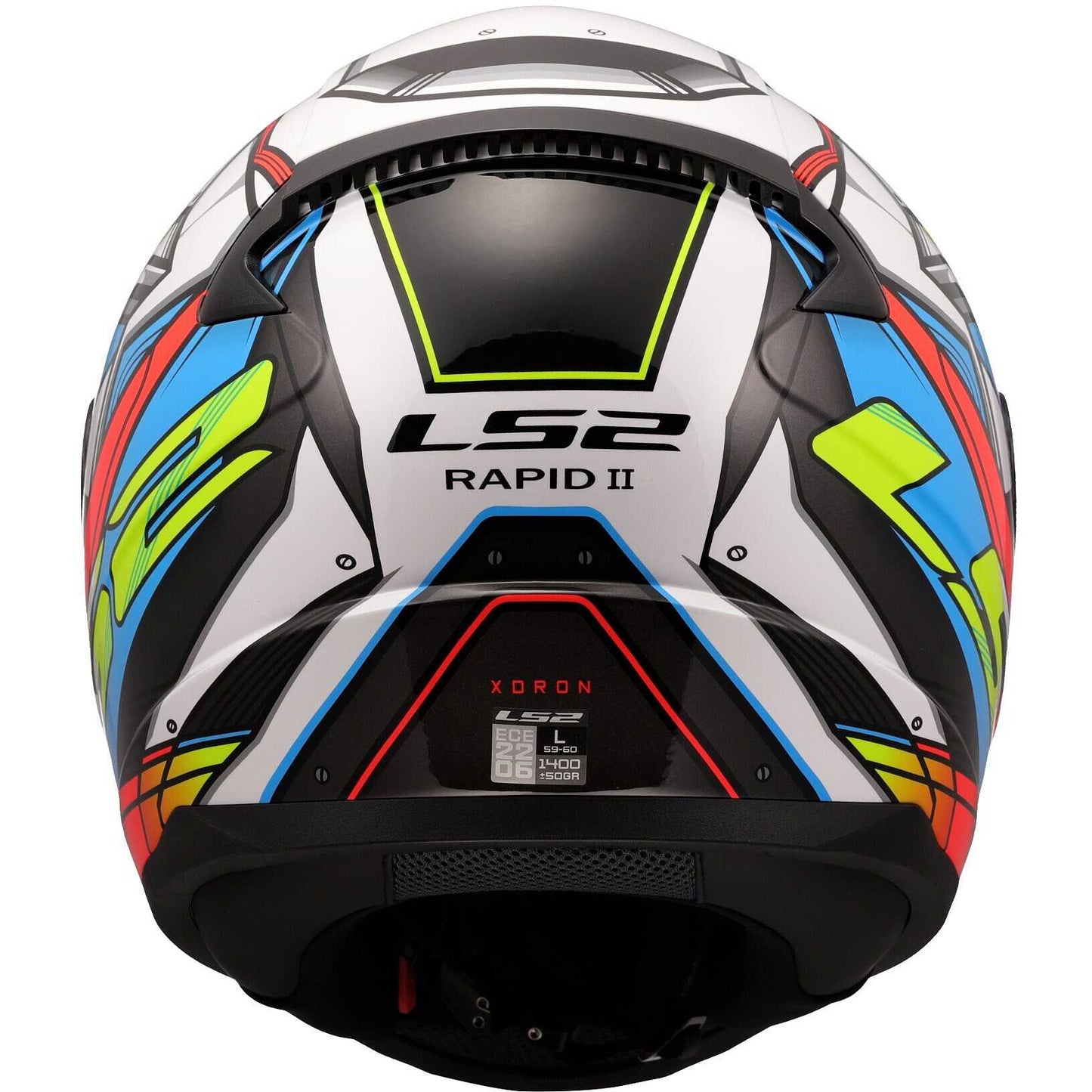 Casco integral de motocicleta LS2 FF353 RAPID 2 XDRON, blanco, naranja neón
