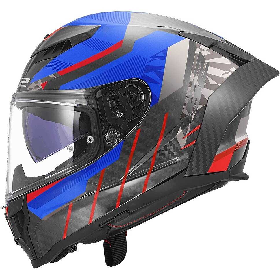Casco integral de motocicleta LS2 FF807 DRAGON TRAX azul y rojo