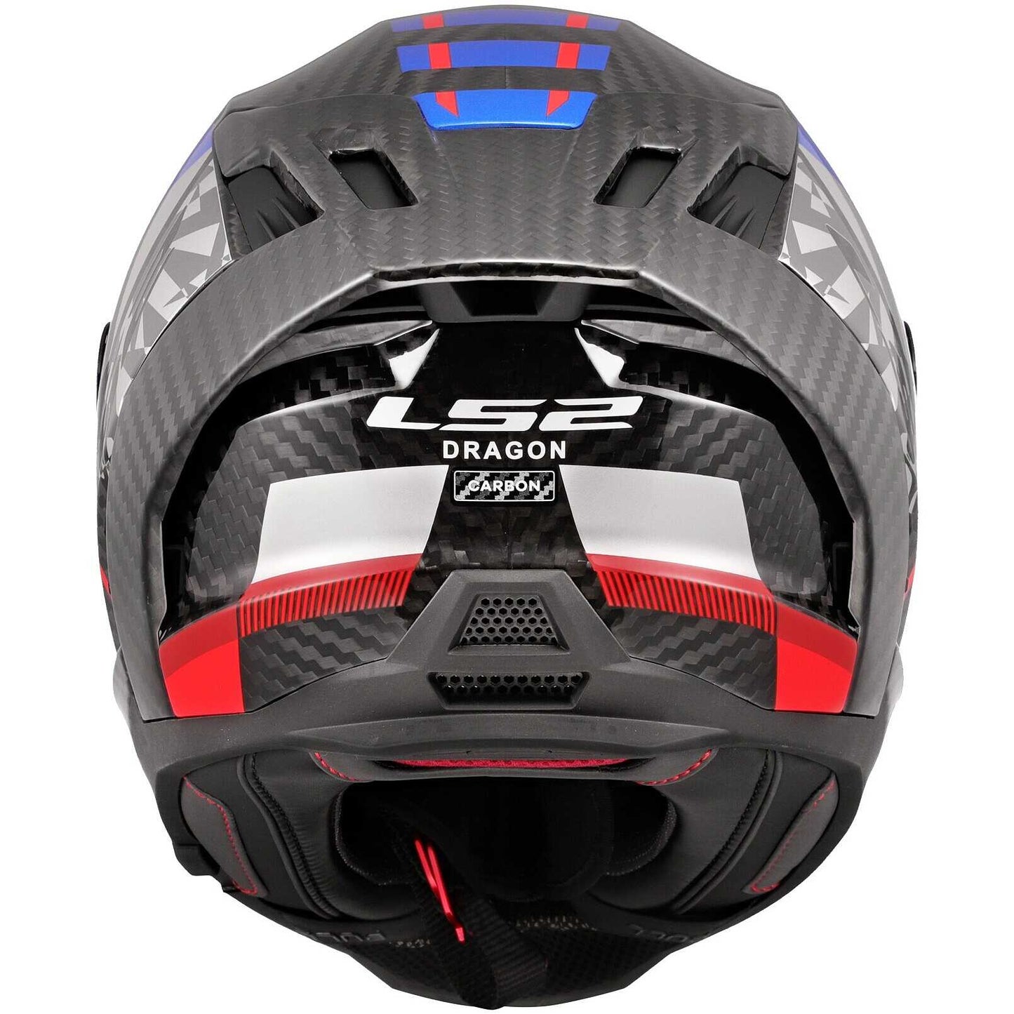 Casco integral de motocicleta LS2 FF807 DRAGON TRAX azul y rojo