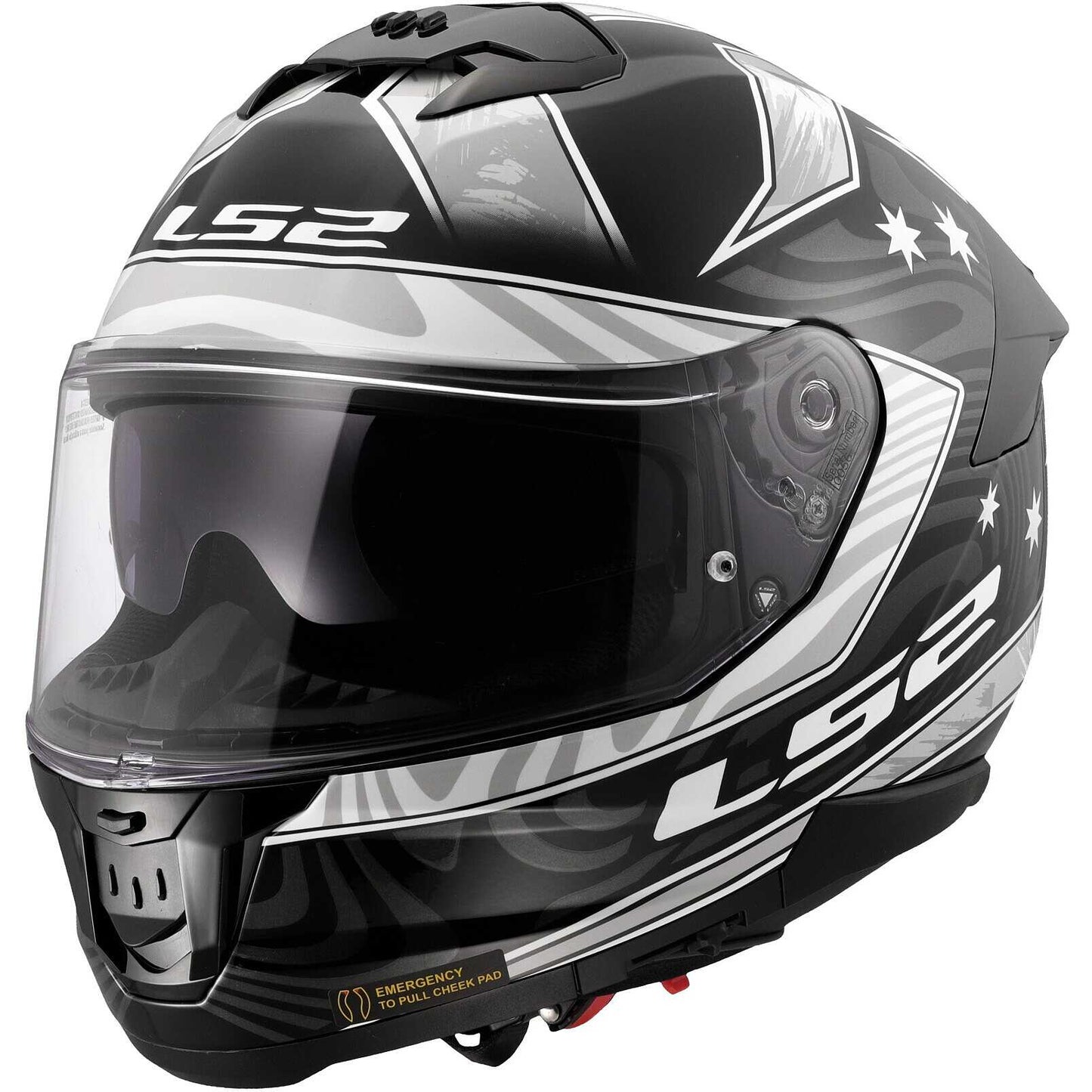 LS2 FF808 STREAM II GALDAM Full Face Motorcycle Helmet Black White
