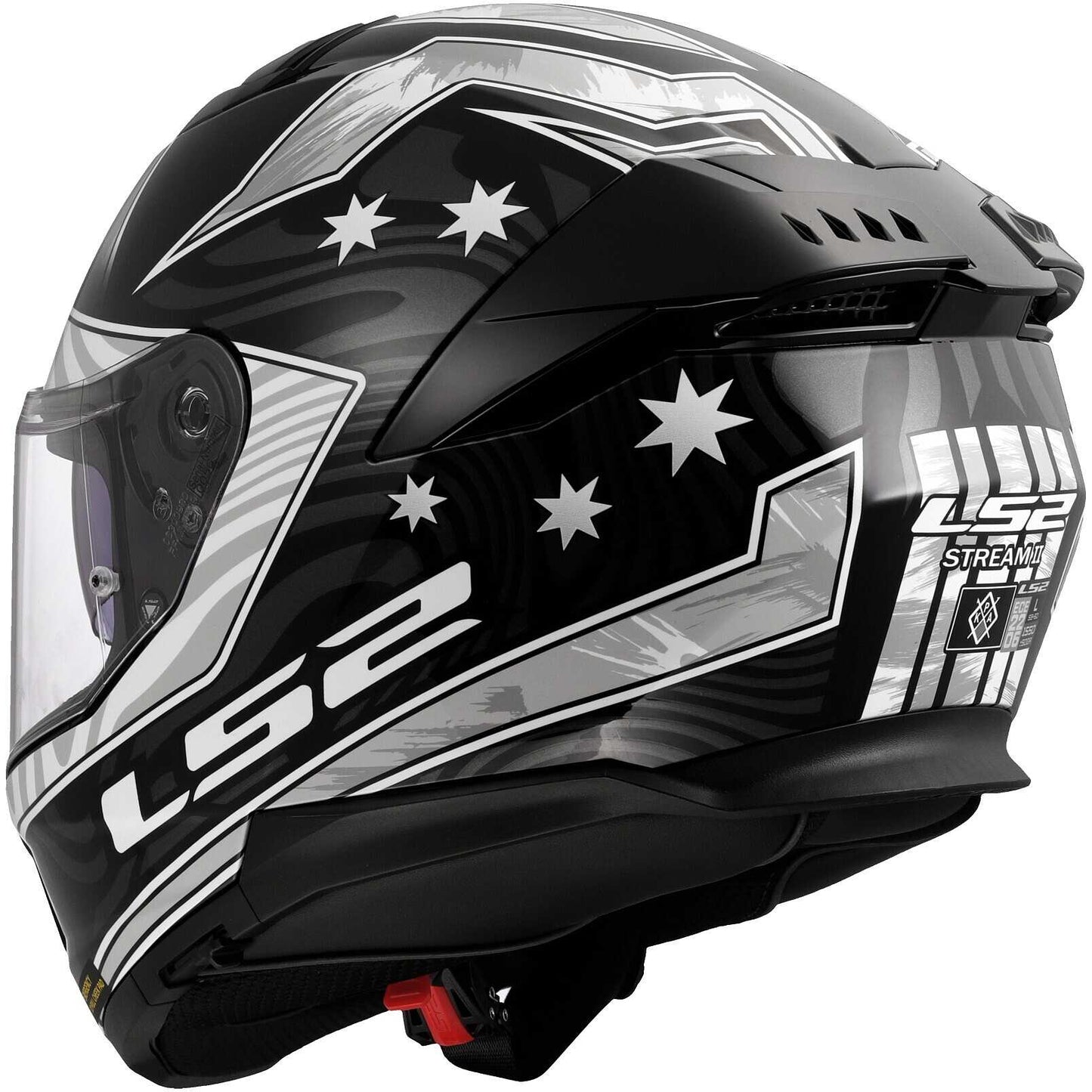 LS2 FF808 STREAM II GALDAM Full Face Motorcycle Helmet Black White