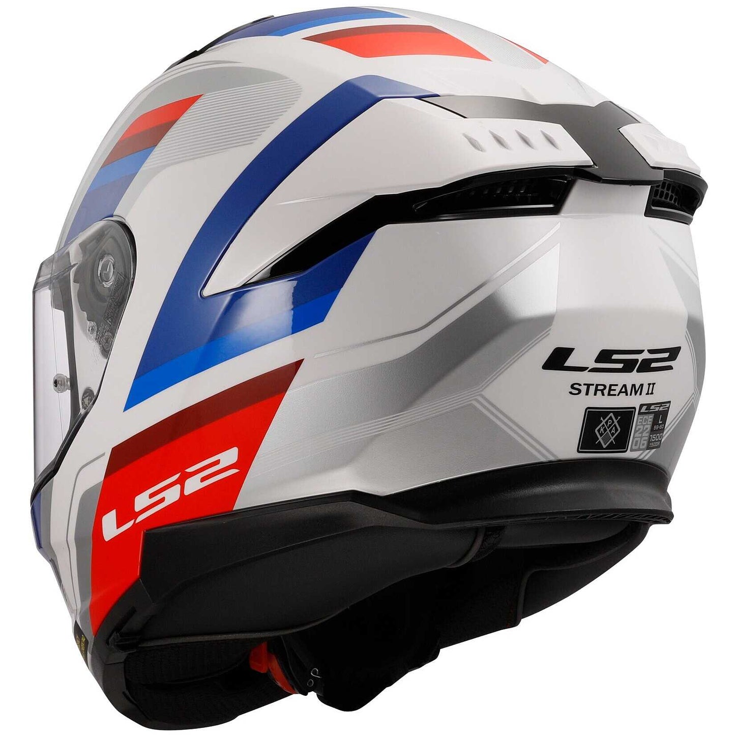 Full Face Motorcycle Helmet Ls2 FF808 STREAM II Vintage White Blue Red