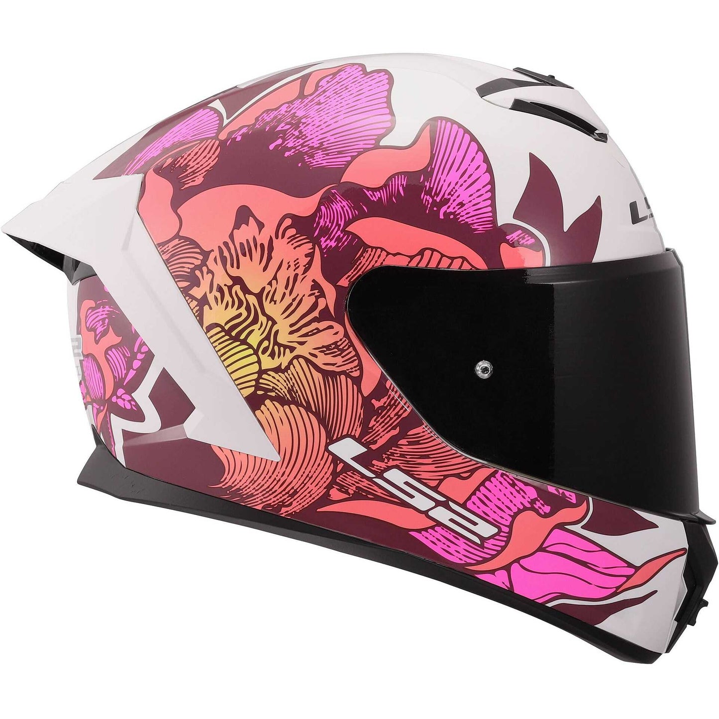 Casco integral de moto LS2 FF820 RAPID III POPPIES II Blanco Rosa