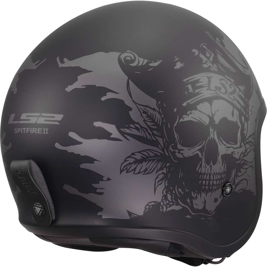 Casco Moto Jet Custom LS2 OF599 SPITFIRE II WILLY Nero Grigio