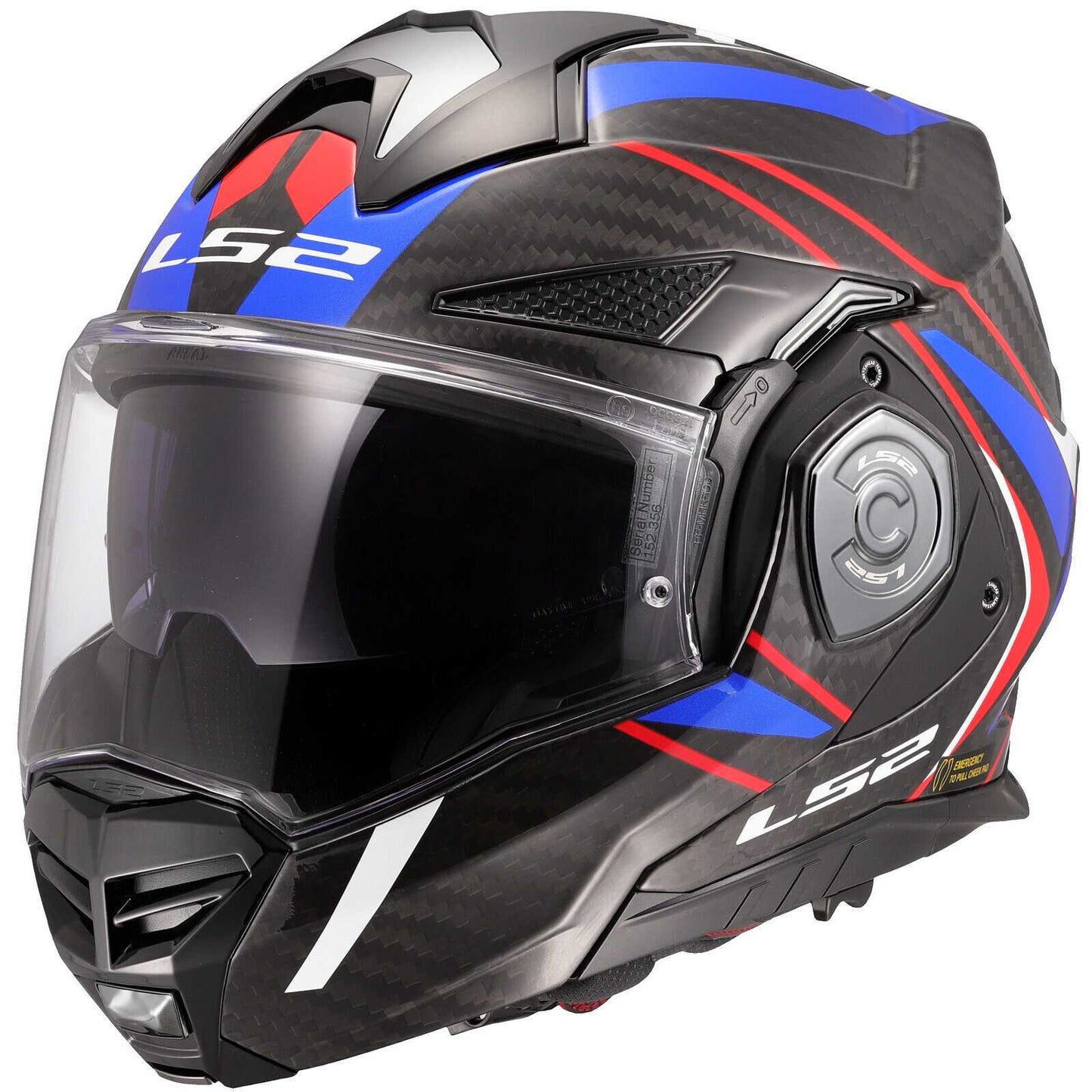 LS2 FF901 ADVANT XC FUTURE II Carbon Modular P/J Motorcycle Helmet White Blue