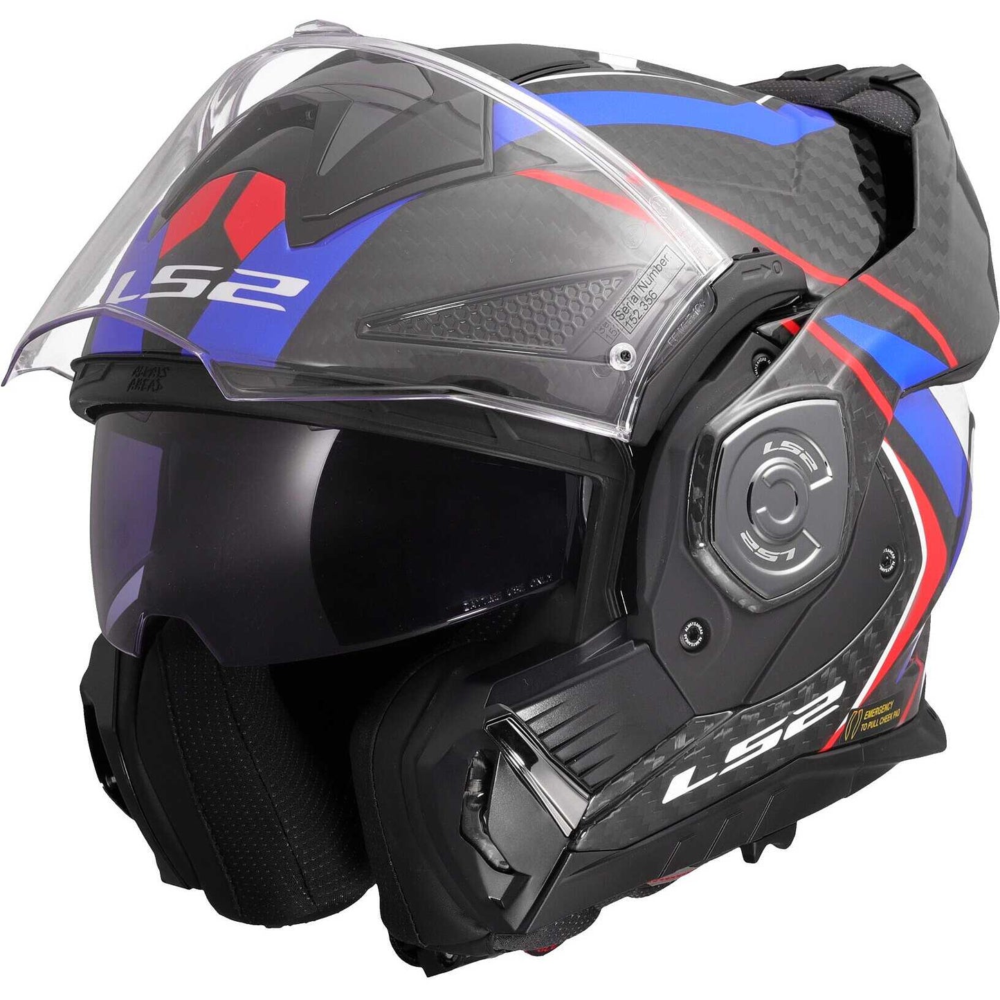 LS2 FF901 ADVANT XC FUTURE II Carbon Modular P/J Motorcycle Helmet White Blue