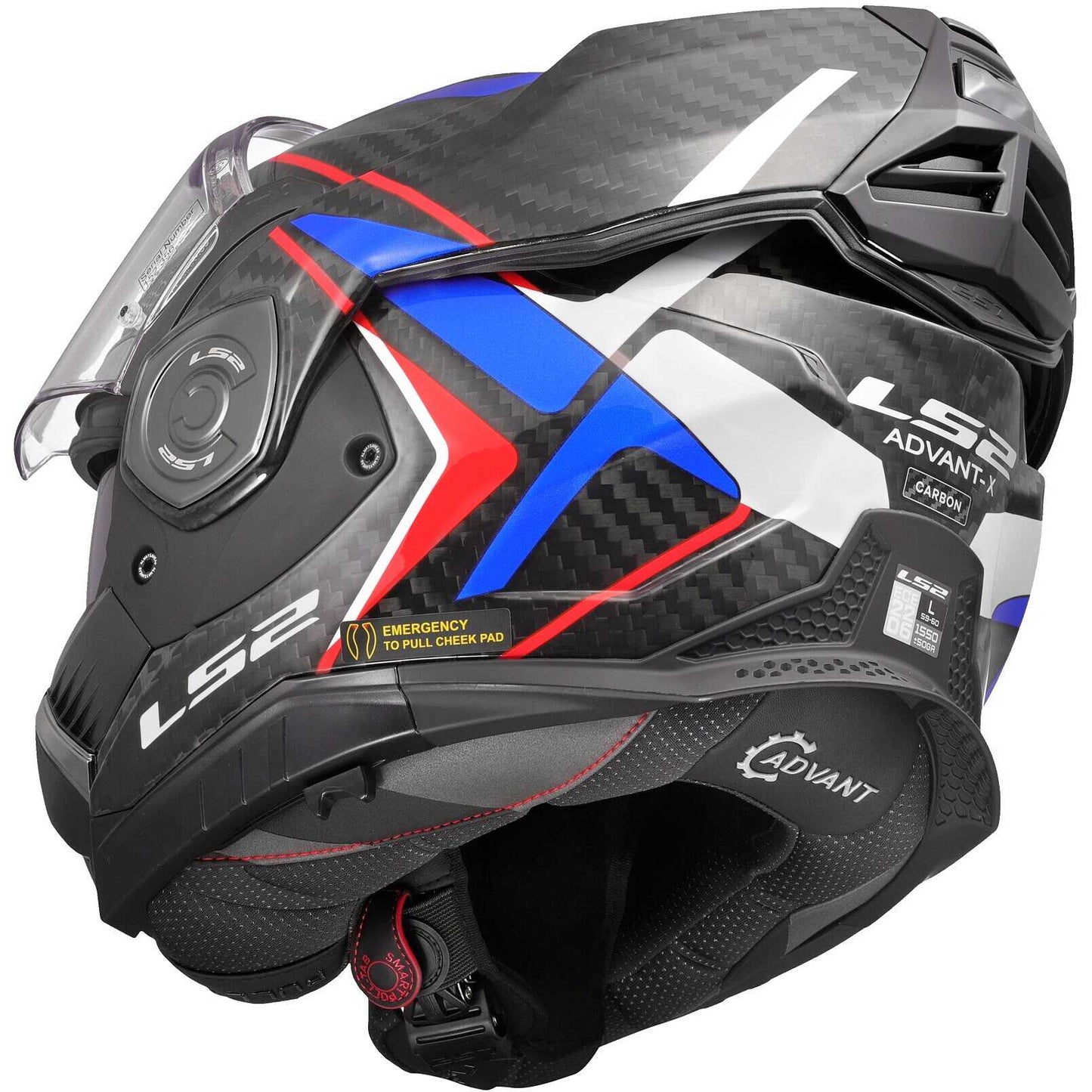 LS2 FF901 ADVANT XC FUTURE II Carbon Modular P/J Motorcycle Helmet White Blue