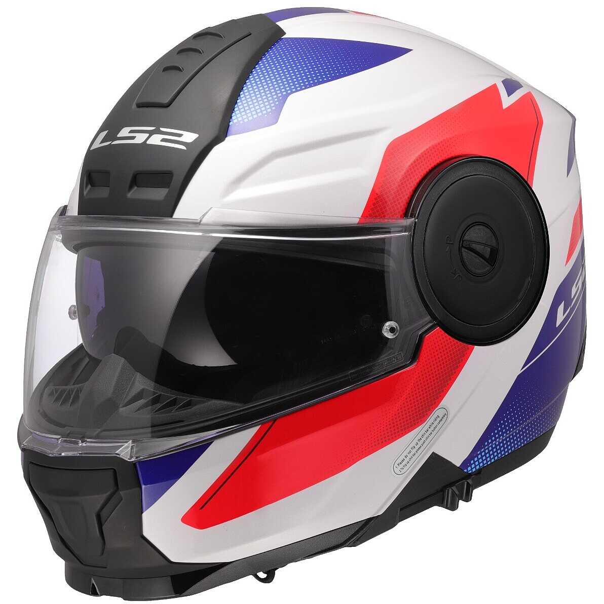 Modular Motorcycle Helmet P/J LS2 FF902 SCOPE II DURIA White Blue Red