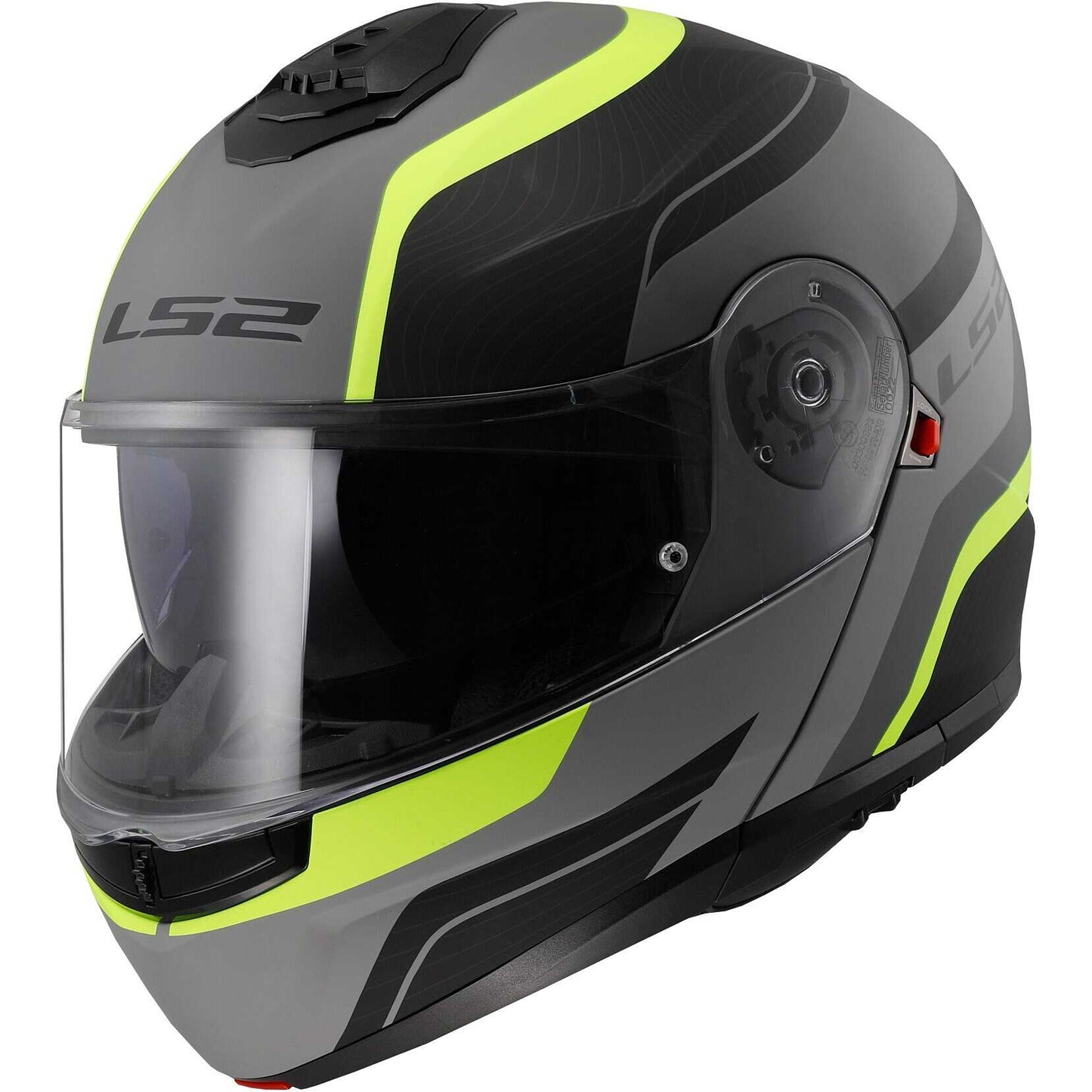 Modular Motorcycle Helmet P/J Ls2 FF908 STROBE II MONZA Matt Black Fluorescent Yellow