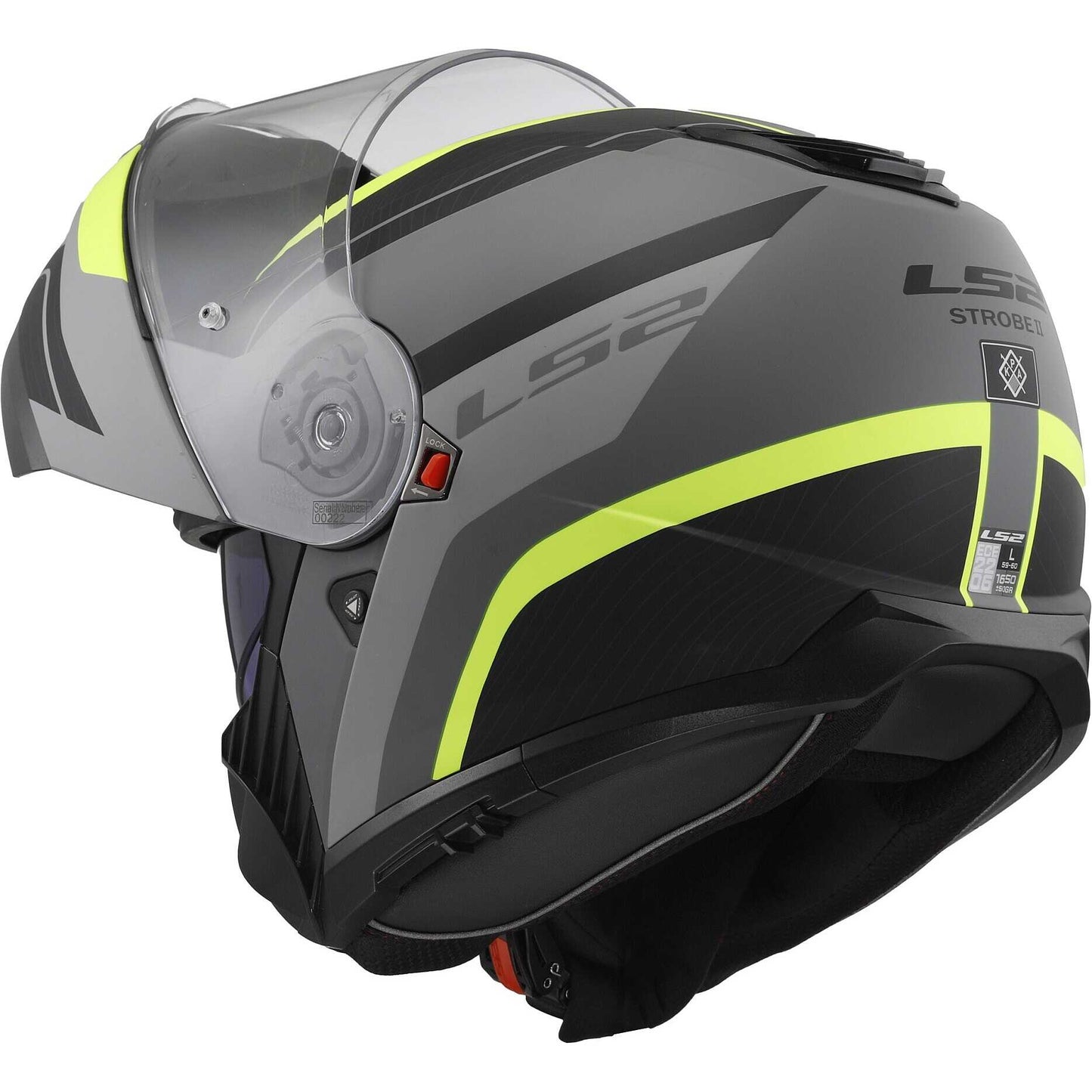 Modular Motorcycle Helmet P/J Ls2 FF908 STROBE II MONZA Matt Black Fluorescent Yellow