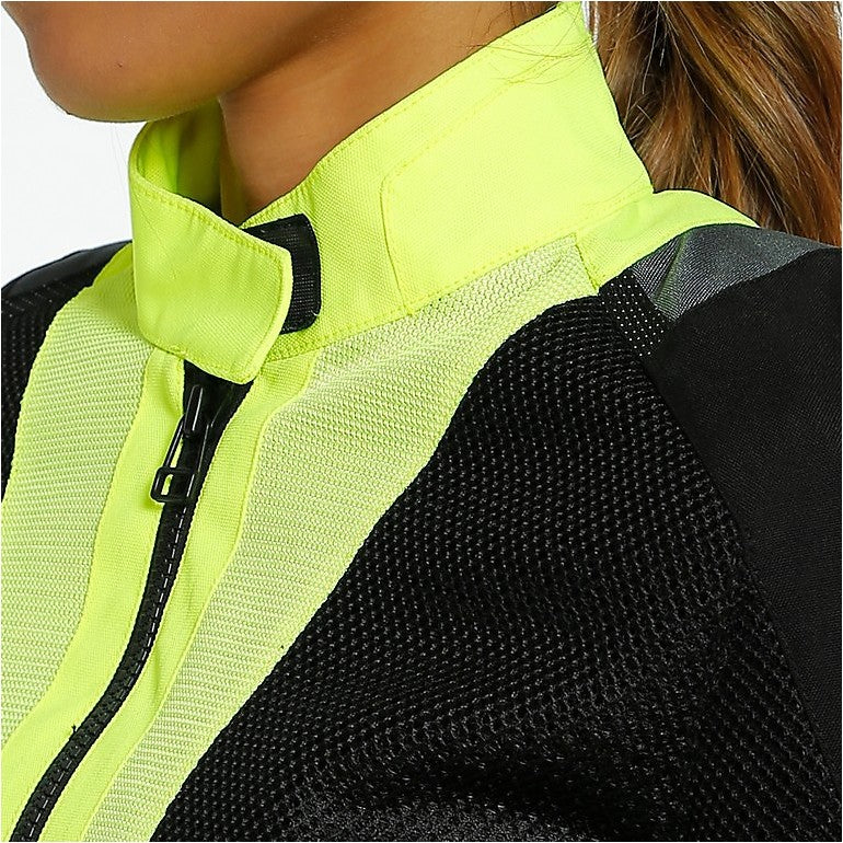 Dainese AIR TOURER Lady TEX Women's Motorcycle Touring Fabric Jacket Fluorescent Yellow Black