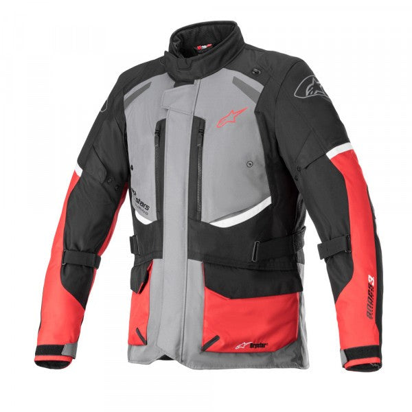 Alpinestars ANDES V3 DRYSTAR Motorcycle Jacket Dark Grey Black Bright Red
