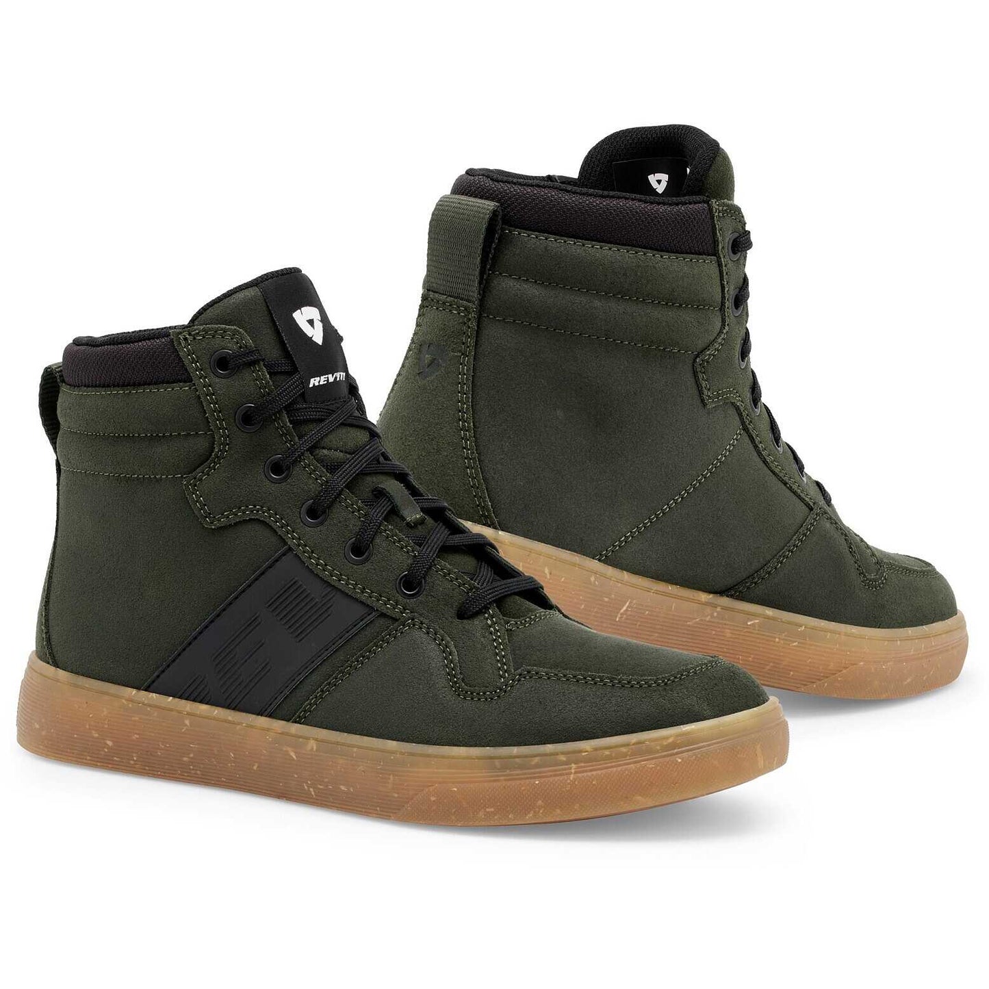 Revit KICK Casual Motorcycle Shoes Dark Green Brown