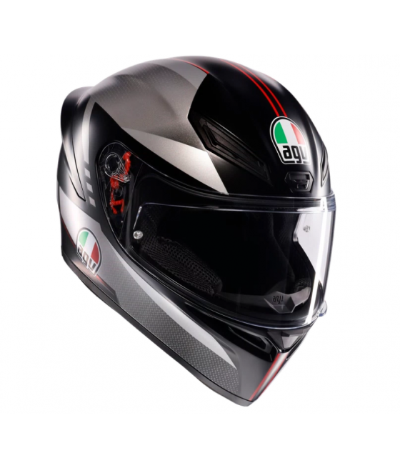 CASCO AGV K1 S LAP MATT BLACK/GREY/RED - CASCO MOTO INTEGRALE E2206