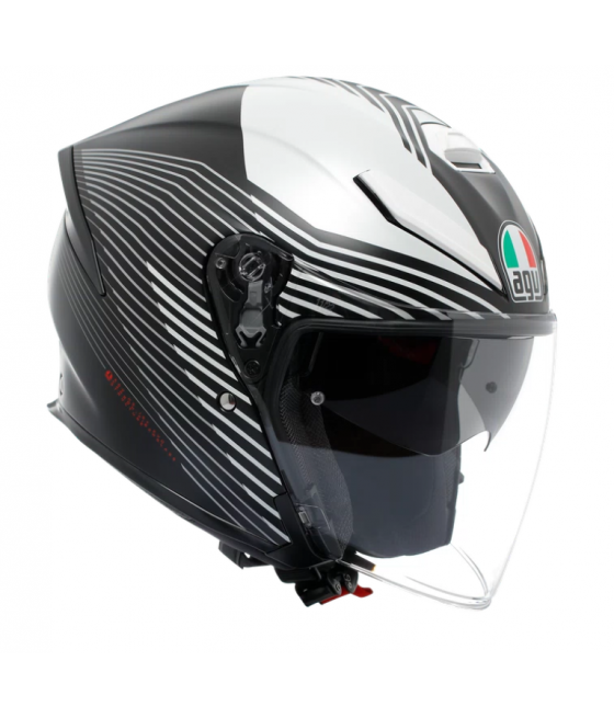 CASCO AGV K5 JET EVO CONTROL MATT BLACK/WHITE - CASCO MOTO JET E2206