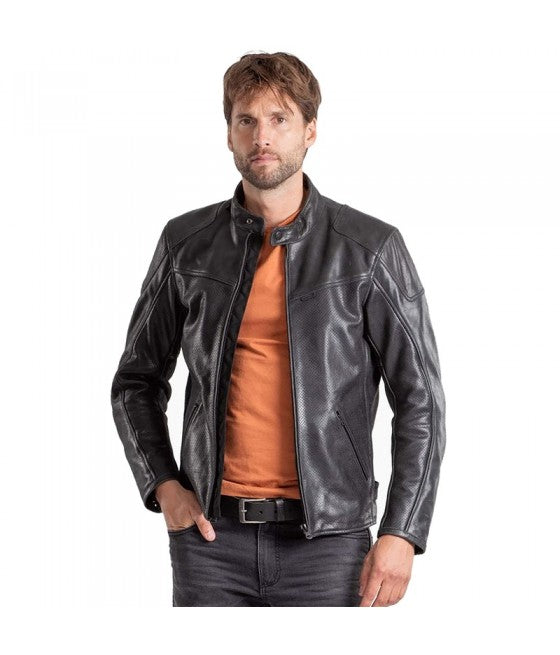 Chaqueta de cuero negra Sherwood Air de Revit