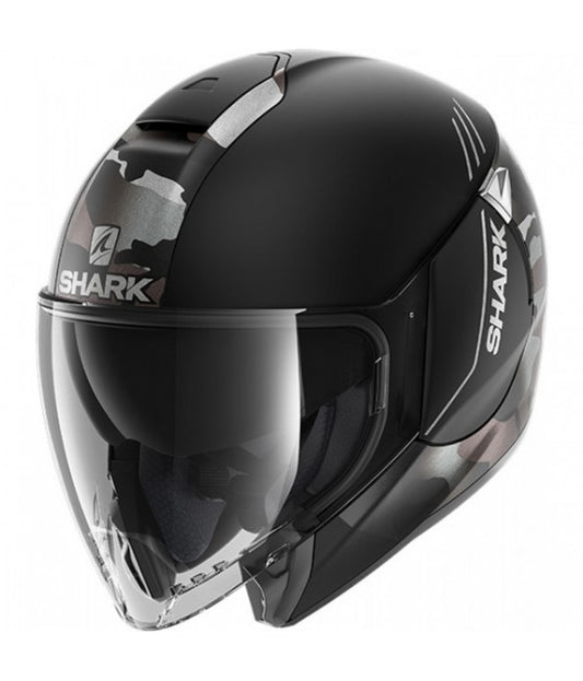 Shark CityCruiser Genom Mat Jet Helmet Black Silver Anthracite 