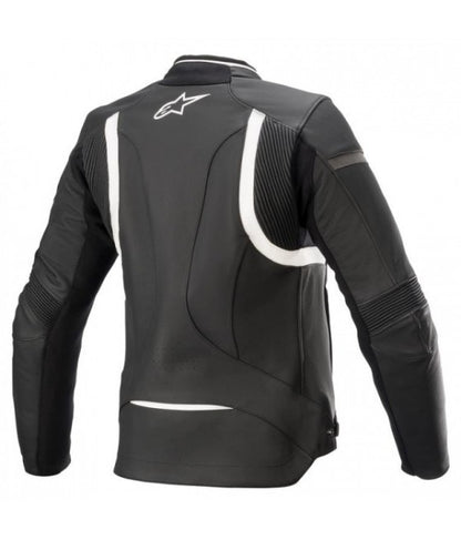 Chaqueta de cuero para mujer Alpinestars STELLA KIRA V2 en negro y blanco