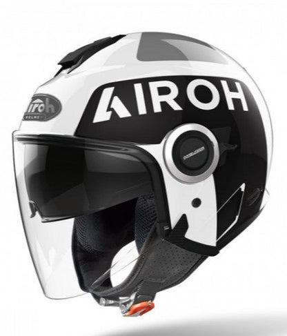 CASCO MOTO JET AIROH HELIOS UP WHITE GLOSS