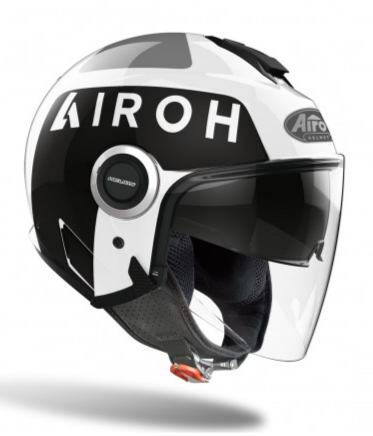 CASCO DE MOTO JET AIROH HELIOS UP BLANCO BRILLO