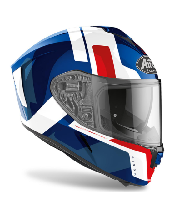 AIROH SPARK SHOGUN FULL FACE HELMET BLUE RED GLOSSY