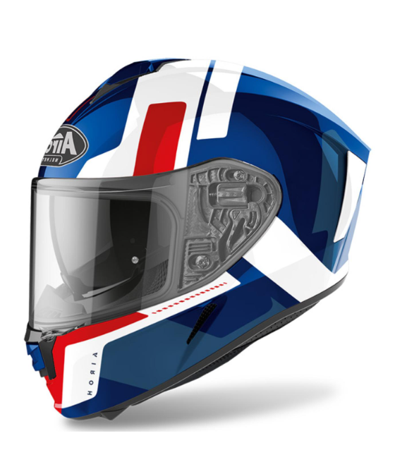 CASCO INTEGRAL AIROH SPARK SHOGUN AZUL ROJO BRILLO 