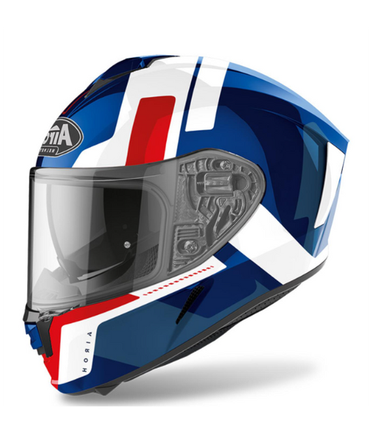 AIROH SPARK SHOGUN FULL FACE HELMET BLUE RED GLOSSY