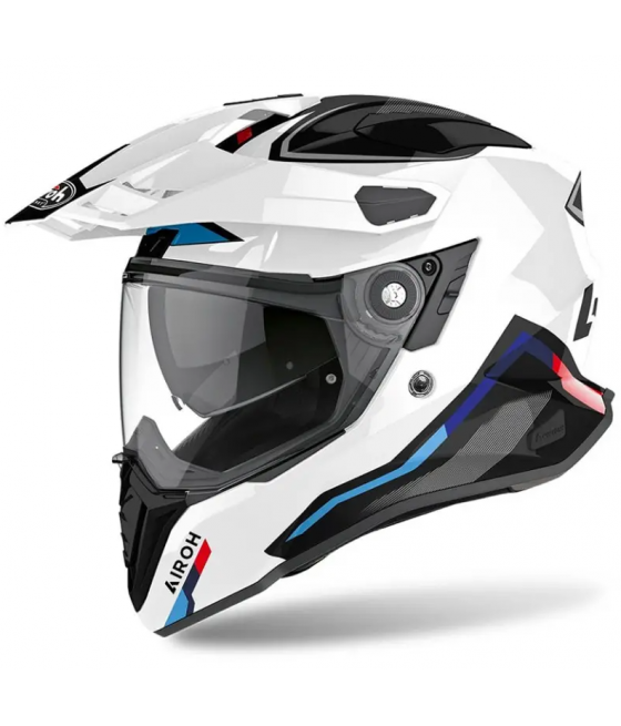 CASCO TOURING AIROH COMMANDER FACTOR BIANCO LUCIDO